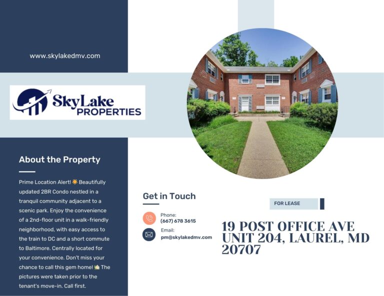 19 Post Office Ave Unit 204, Laurel, MD 20707 Brochure